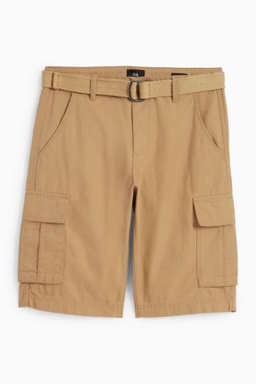 Herren - Cargoshorts mit Gürtel - hellbraun