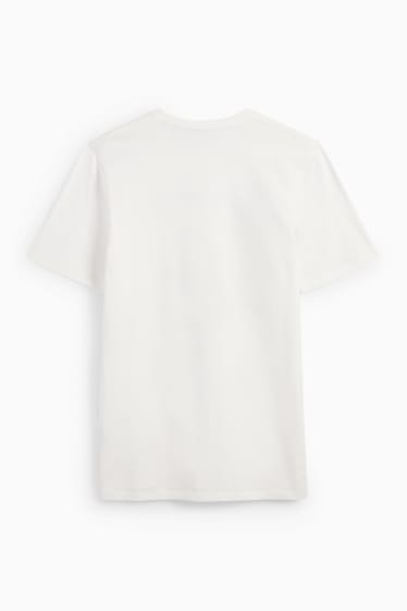 Heren - T-shirt - crème wit