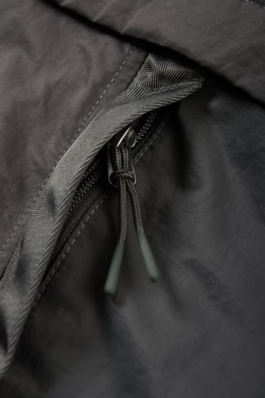 Men - Jacket with hood - water-repellent - dark gray