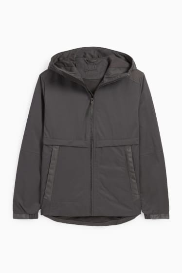 Men - Jacket with hood - water-repellent - dark gray