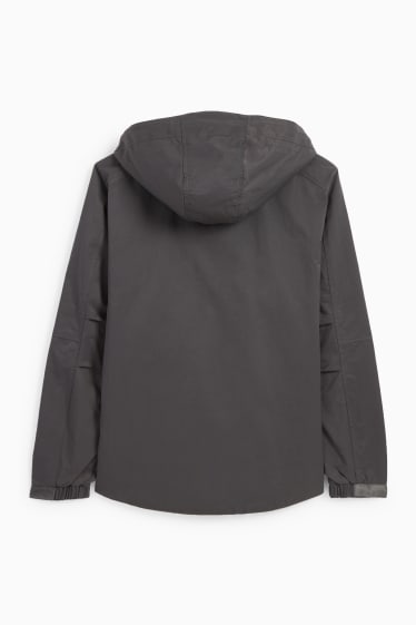 Men - Jacket with hood - water-repellent - dark gray