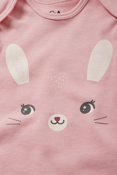 Baby Mädchen - Multipack 3er - Tiere und Blumen - Baby-Body - pink