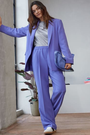 Women - Long blazer - relaxed fit - violet