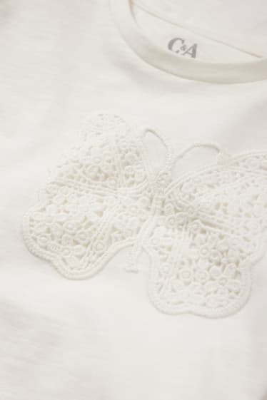 Copii - Fluture - tricou cu mânecă scurtă - alb-crem