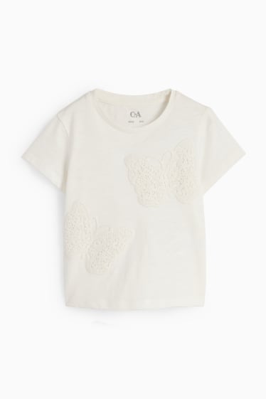 Kinderen - Vlinder - T-shirt - crème wit