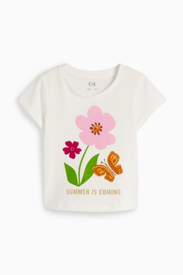 Kinder - Sommer - Kurzarmshirt - cremeweiß