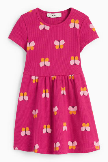 Kinder - Schmetterling - Kleid - pink