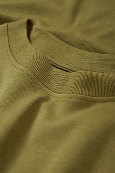 Dames - Basic T-shirtjurk - groen