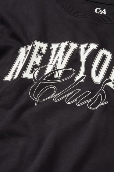 Kinder - New York - Kurzarmshirt - schwarz