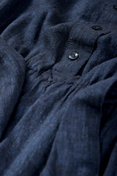 Dona - Vestit de lactància - mescla de lli - blau fosc
