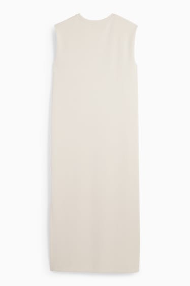 Damen - Basic-Kleid mit Schlitz - hellbeige
