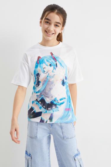 Dětské - Hatsune Miku - tričko s krátkým rukávem - bílá