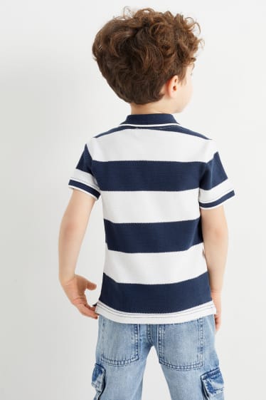 Kinderen - Poloshirt - gestreept - donkerblauw