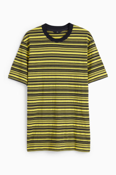 Heren - T-shirt - gestreept - geel