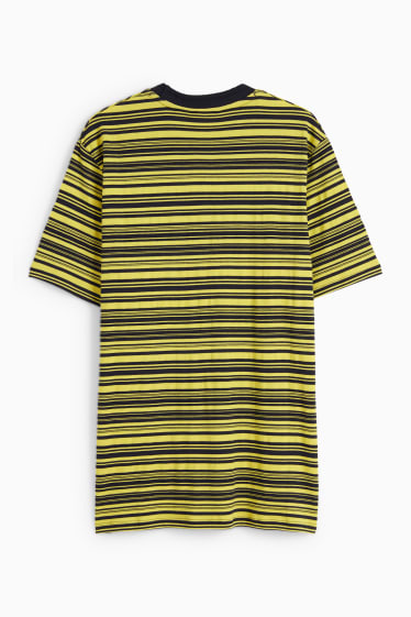 Heren - T-shirt - gestreept - geel