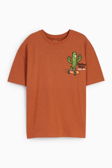 Kinder - Kaktus - Kurzarmshirt - braun