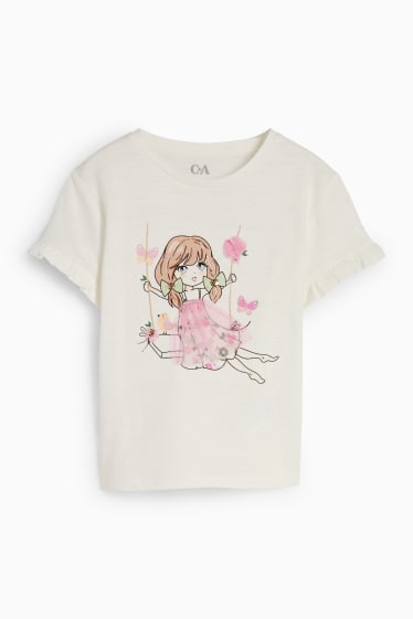 Niños - Columpio - camiseta de manga corta - blanco roto