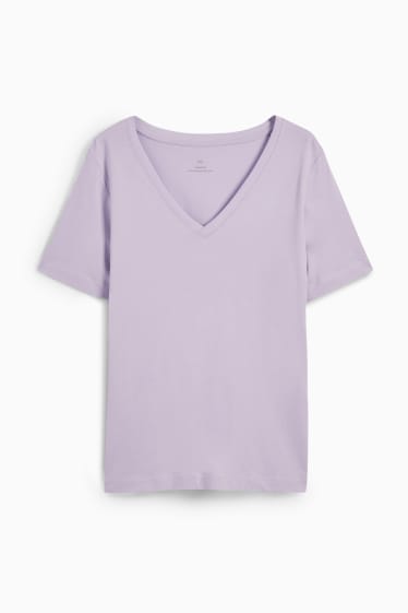 Dames - Basic T-shirt - lichtpaars