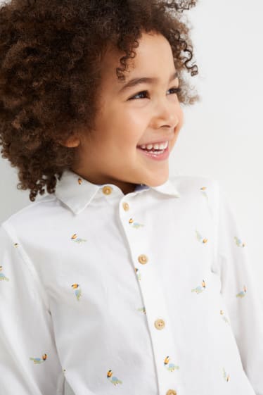 Kinderen - Overhemd - met patroon - crème wit