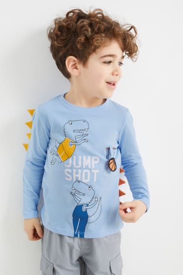 Dzieci - Dinozaury - koszulka z długim rękawem - jasnoniebieski