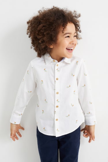 Dětské - Košile - se vzorem - krémově bílá