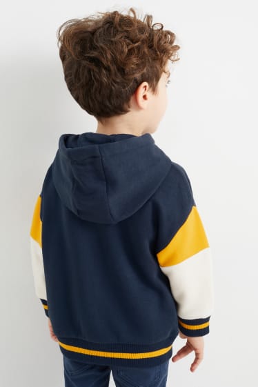 Bambini - Giacca stile college con cappuccio. - blu scuro