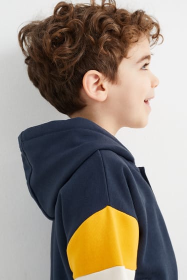 Niños - Chaqueta universitaria con capucha - azul oscuro