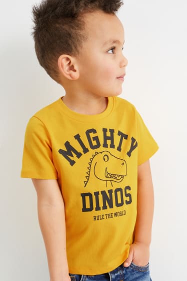 Enfants - Lot de 5 - dinosaures - T-shirts - jaune