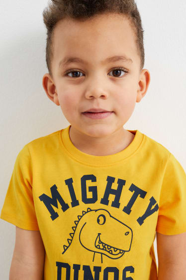 Bambini - Confezione da 5 - dinosauri - t-shirt - giallo