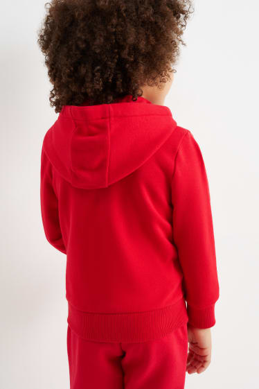 Dětské - Tlapková patrola - tepláková bunda s kapucí - červená
