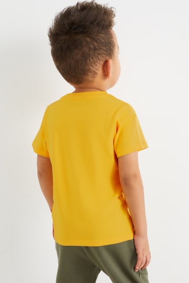 Children - Multipack of 3 - fire engine - short sleeve T-shirt - yellow