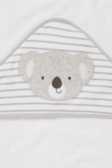 Bébés - Koala - drap de bain à capuche pour bébé - blanc crème
