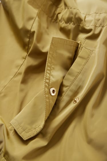 Women - Jacket with hood - lined - water-repellent - foldable - mustard yellow