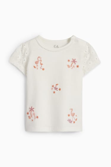 Niemowlęta - Flaming - niemowlęca koszulka z krótkim rękawem - kremowobiały