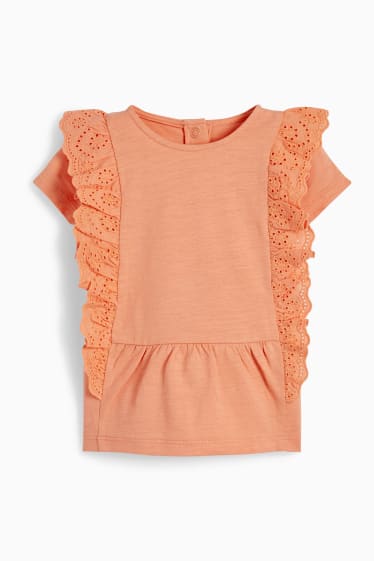Bebeluși - Tricou cu mânecă scurtă bebeluși - portocaliu