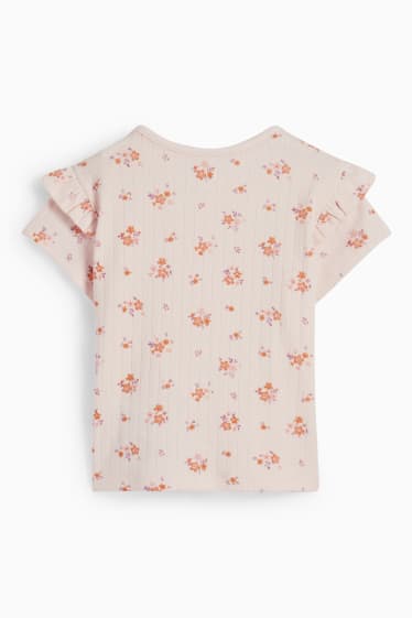 Neonati - T-shirt neonati - a fiori - rosa