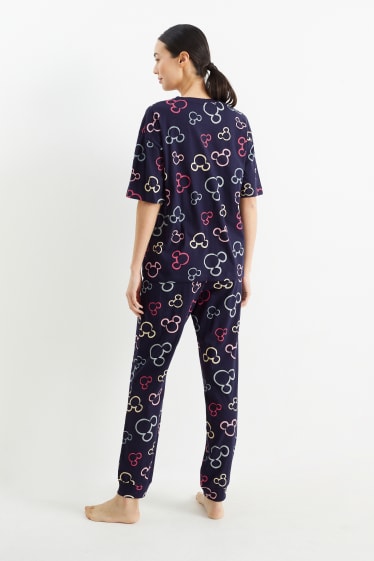 Damen - Pyjama - Micky Maus - dunkelblau