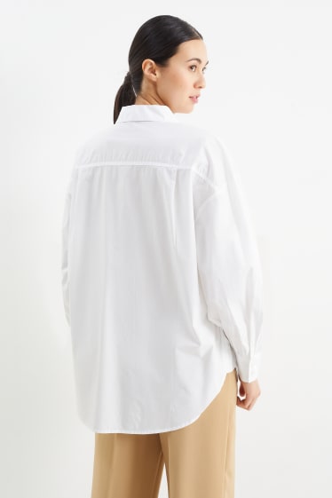 Damen - Bluse mit Strasssteinen - weiß