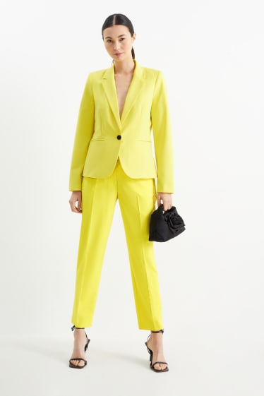Femmes - Pantalon de bureau - mid waist - slim fit - jaune