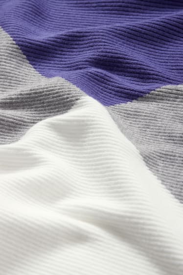 Femmes - Pullover - finition côtelée - gris / violet
