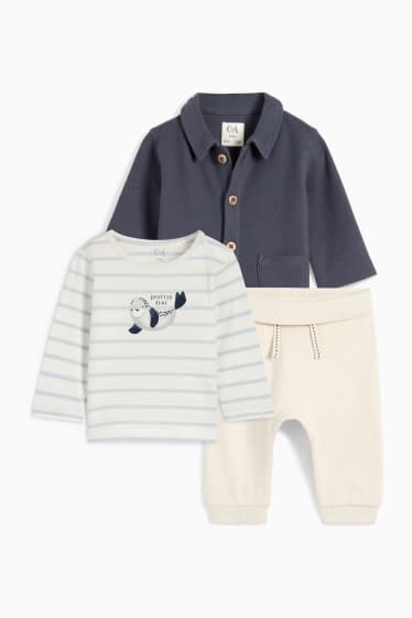Babys - Robbe - Baby-Outfit - 3 teilig - dunkelblau