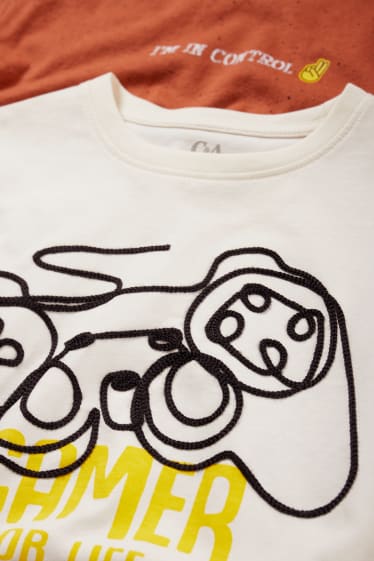 Bambini - Confezione da 2 - gaming - t-shirt - marrone