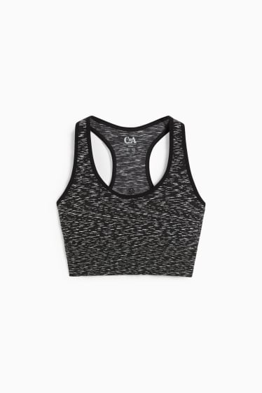 Women - Sports bra - padded - seamless - black