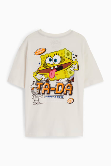 Kinder - SpongeBob Schwammkopf - Kurzarmshirt - cremeweiß
