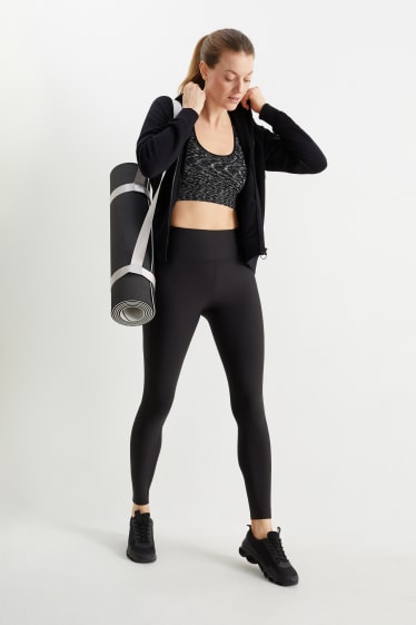 Donna - Leggings sportivi - effetto modellante - 4 Way Stretch - nero