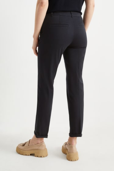 Mujer - Chinos - mid waist - tapered fit - negro