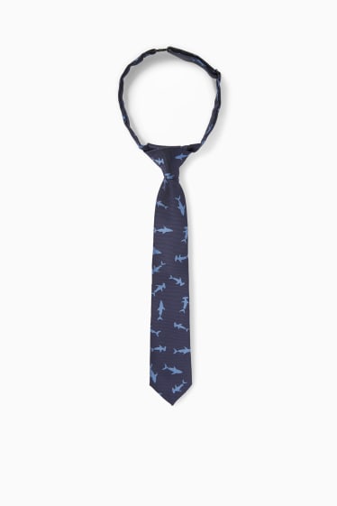 Kinderen - Haai - stropdas - donkerblauw