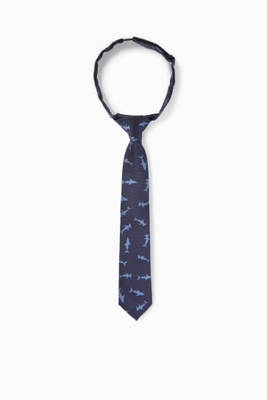 Nen - Tauró - corbata - blau fosc