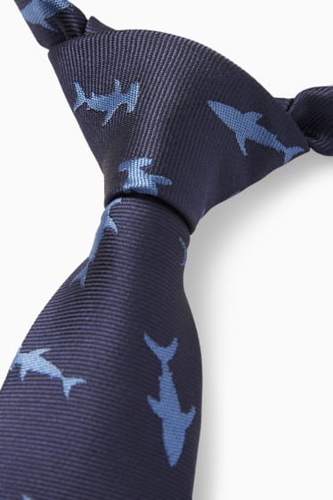 Nen - Tauró - corbata - blau fosc