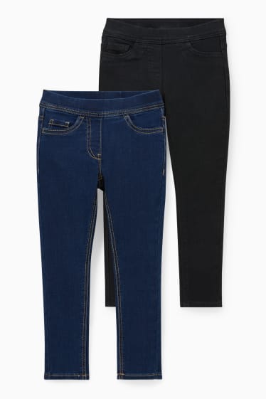 Bambini - Confezione da 2 - jeggings - skinny fit - jeans blu scuro